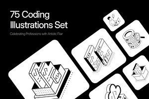Coding Isometric Illustrations, a Technology Illustration by Vectors Market