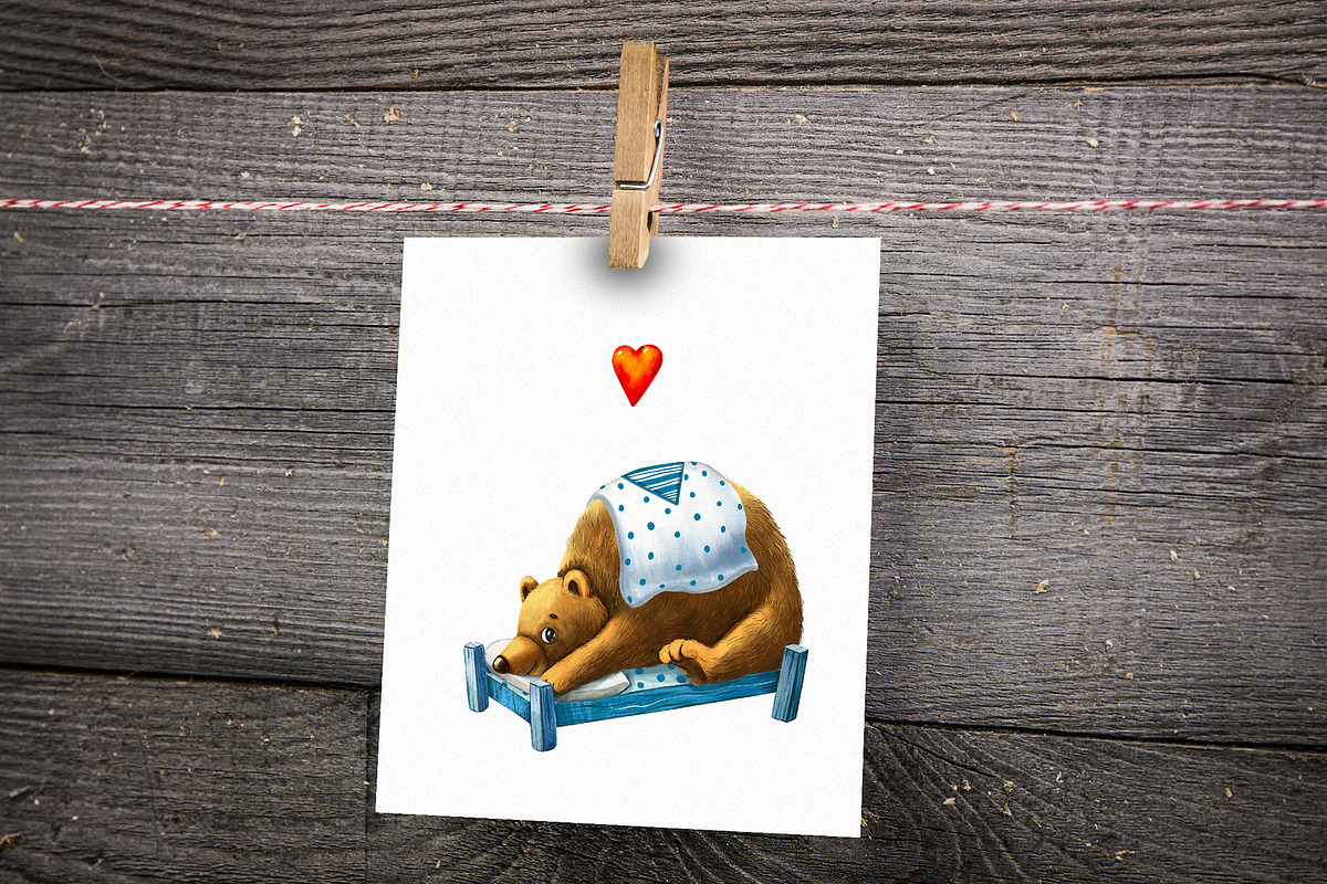 Bear in Love - Clipart Set, an Animal Illustration by Mashamashastu (Photo 6 of 8)