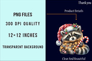 Christmas Racoon Clipart Bundle, an Illustration by SinaCreation (Thumbnail 6 of 7)