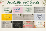 12 Fonts Handwritten Font Bundle, a Handwritten Font by Letterhanna Studio (Thumbnail 1 of 6)