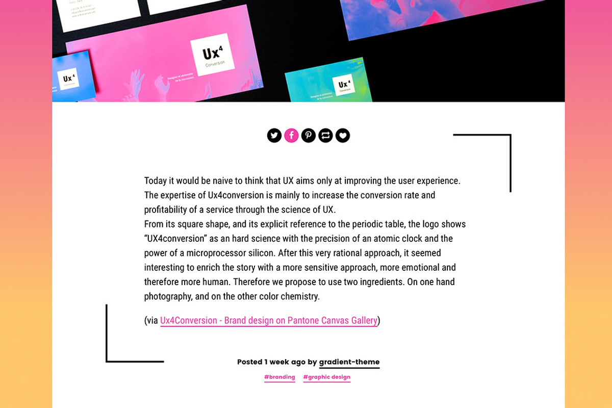 Gradient Tumblr Theme, a Websites & App Template by Themelantic (Photo 4 of 7)