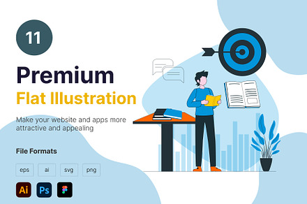 Premium Flat Marketing Illustration