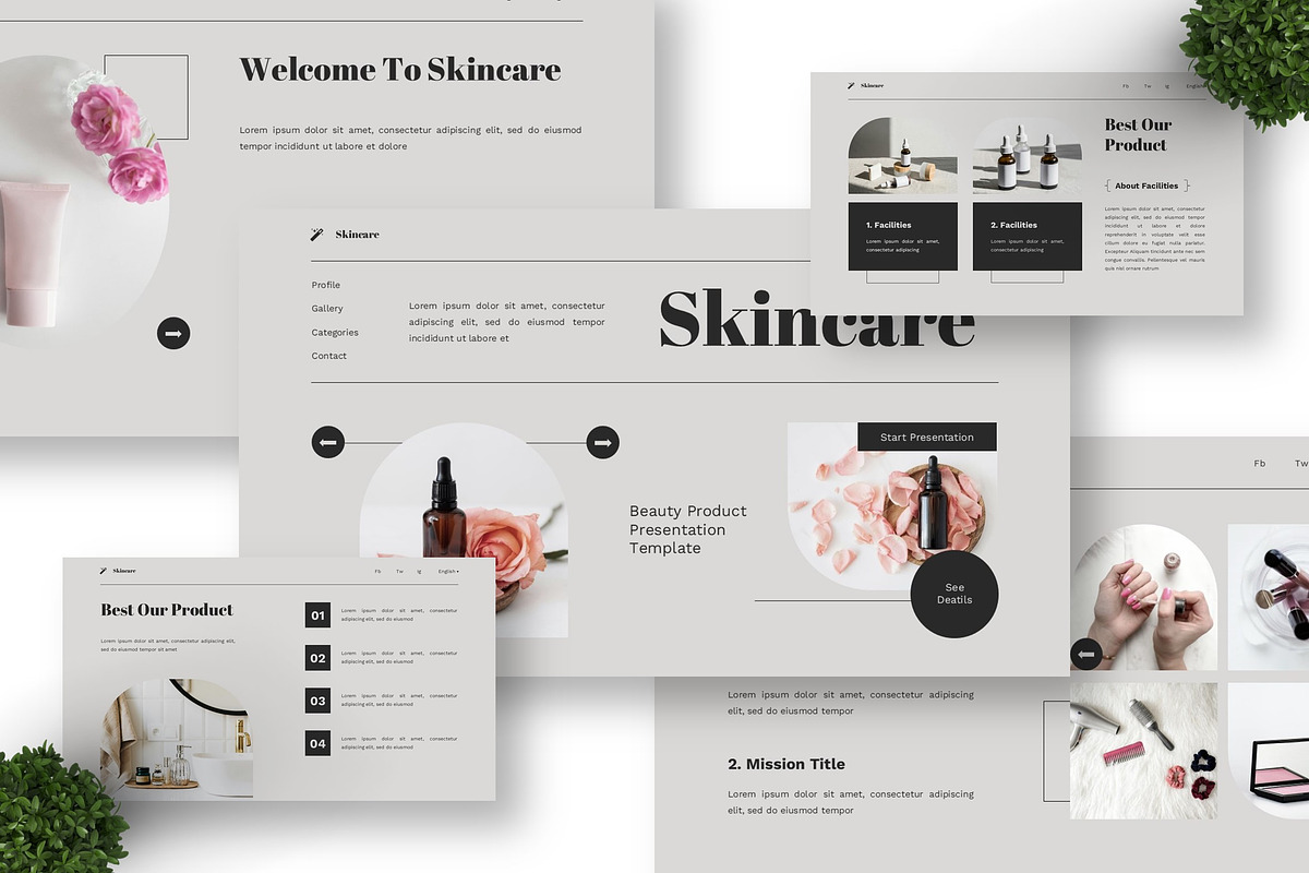 Skincare - Beauty Product Powerpoint, a Presentation Template by Deepslide Studio (Photo 3 of 6)