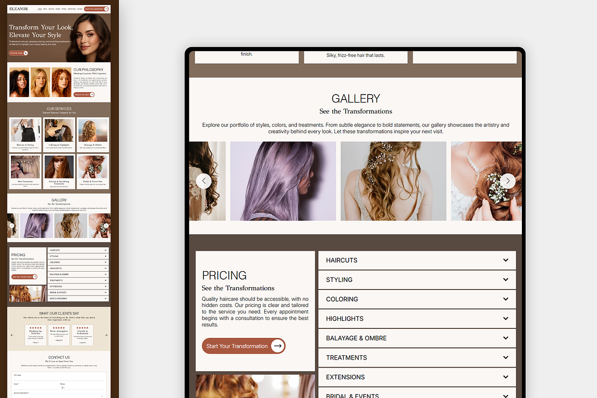 Hair Studio Wix Studio Website preview 5