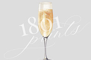 Champagne Watercolor Cocktail, an Illustration by 1801Prints (Thumbnail 2 of 4)