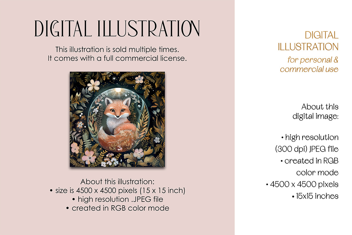 Cute Fox In Crystal Ball Art Print, an Animal Illustration by The Dutch Lady Designs (Photo 3 of 4)