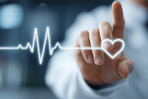 Doctor touching virtual heartbeat, a Health & Medical Photo by MistyDay