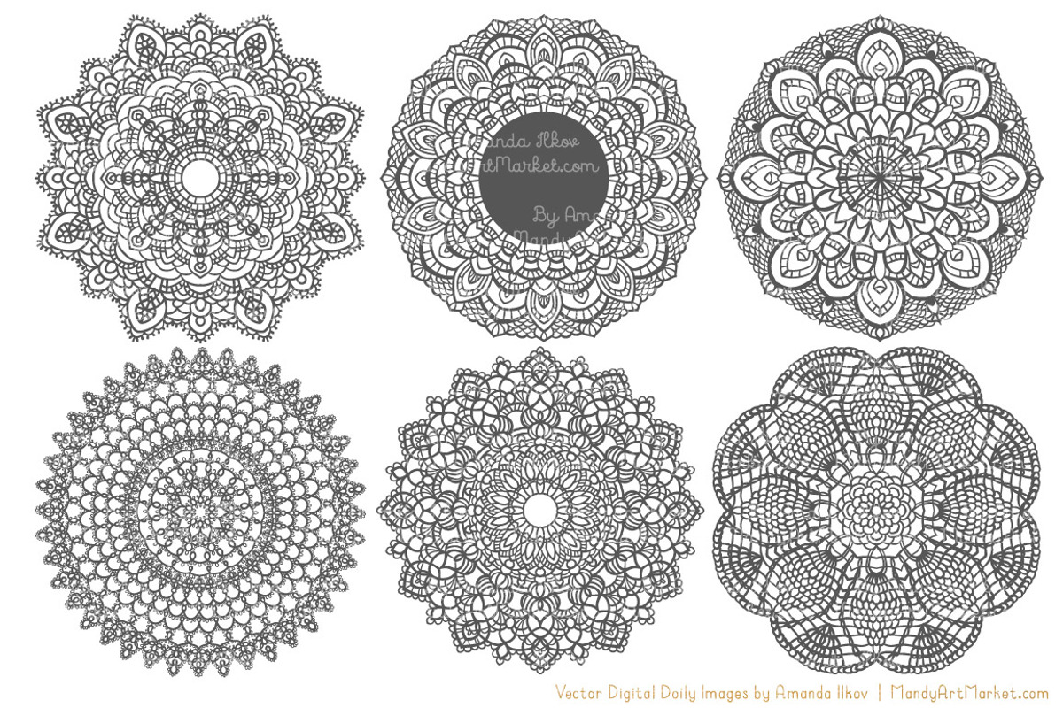 Pewter Grey Round Lace Doilies, an Illustration by Amanda Ilkov (Photo 4 of 4)