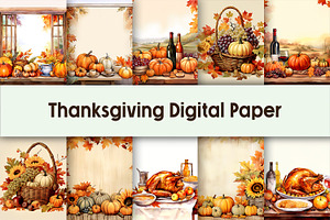 Thanksgiving Digital Paper Backgroun