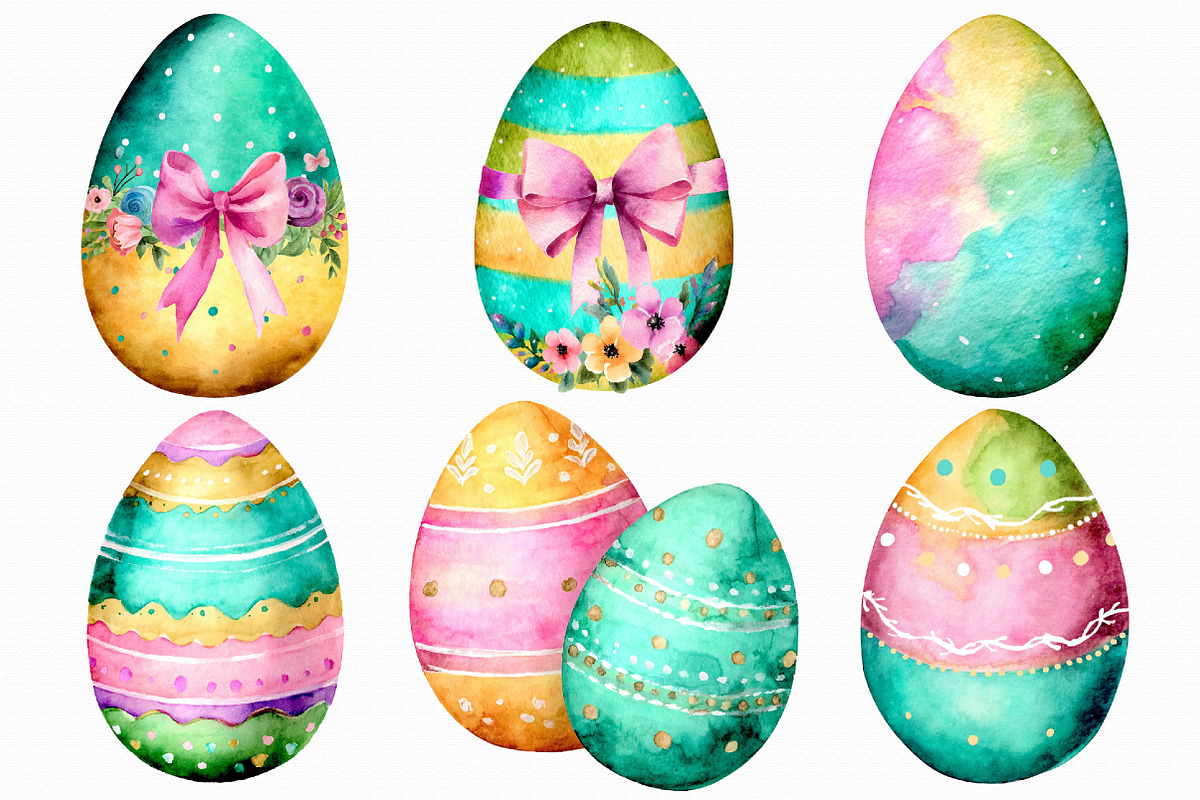 Watercolor Easter Egg Clipart, an Illustration by Libby Wishes (Photo 7 of 7)