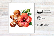 Watercolor Tropical Aloha Christmas, an Illustration by Canvas Craft (Thumbnail 7 of 7)