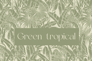 Green Tropical Patterns, a Pattern Graphic by Jeanna Draw