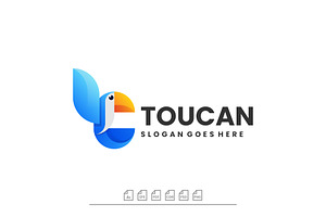 Logo Toucan Gradient Colorful Style