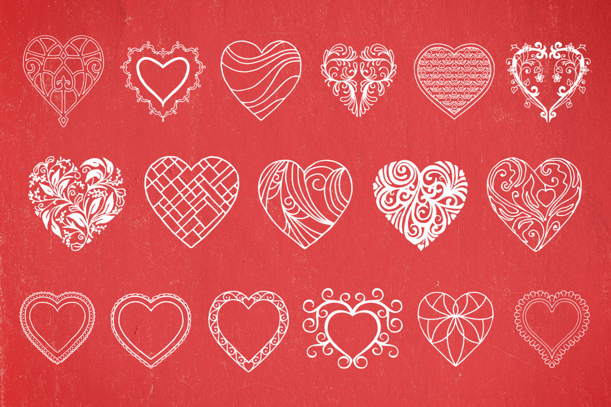 Decorative Heart Vectors Volume 1 preview 2