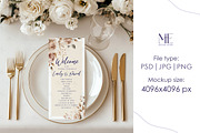 4x9 Menu Card PSD, Wedding Program, a Mockup by Mie Mockup Studio (Thumbnail 7 of 9)