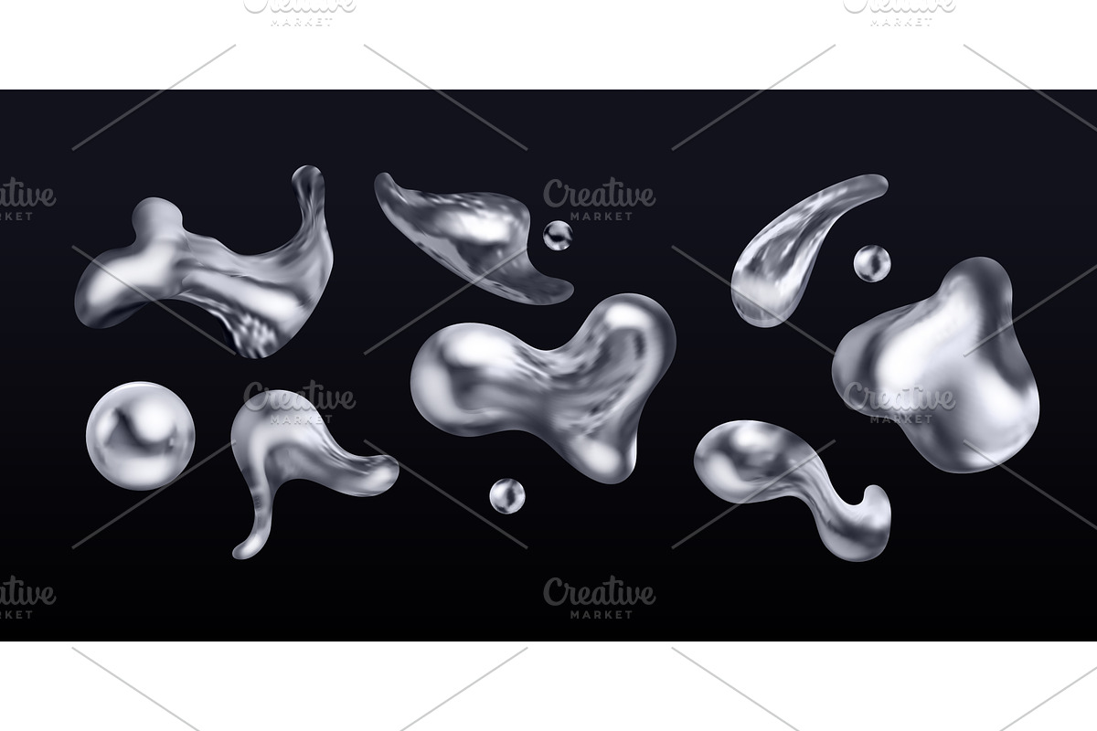 Chrome blob. Realistic silver 3d, an Illustration by Stock-Smart-Start