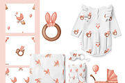NEWBORN baby illustration & patterns, an Animal Illustration by Linerisyart (Thumbnail 9 of 16)