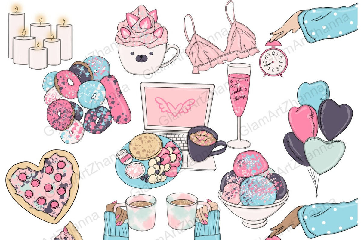My Weekend Clipart | Self Care, an Object Illustration by GlamArtZhanna (Photo 2 of 3)