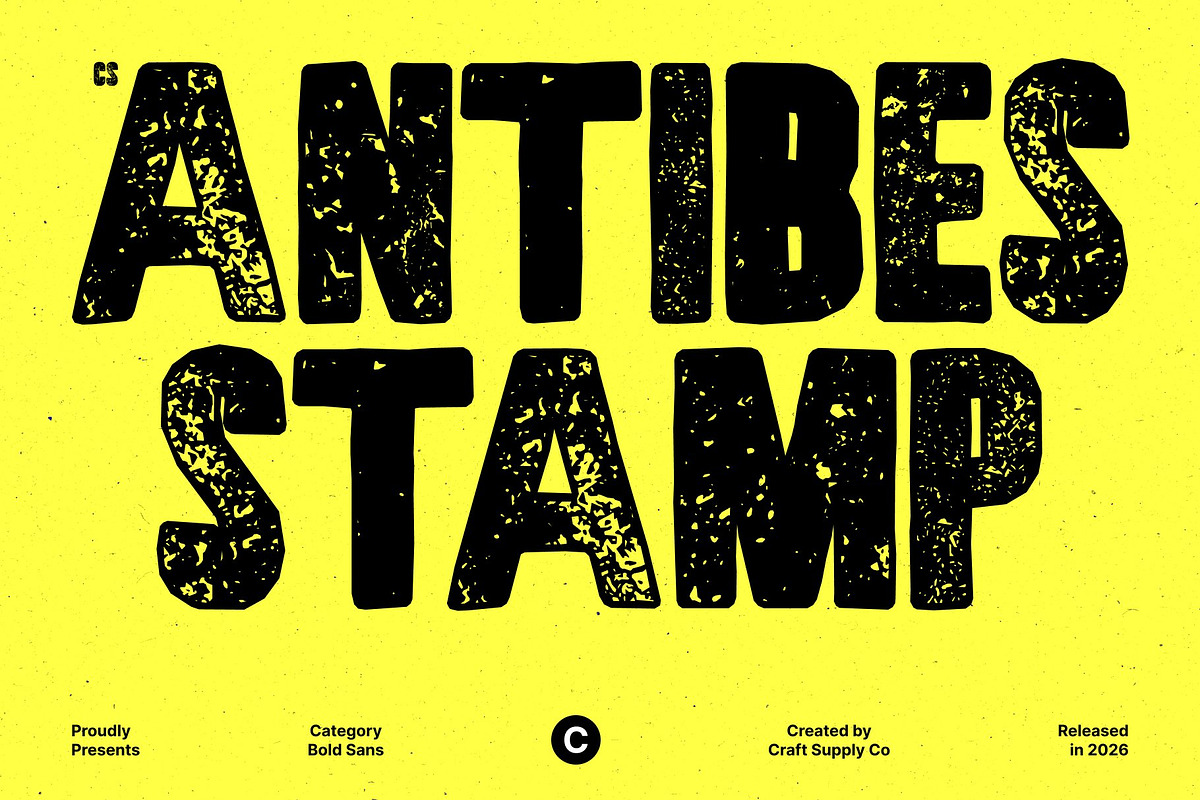 CS Antibes Stamp, a Sans Serif Font by Craft Supply Co. (Photo 1 of 8)