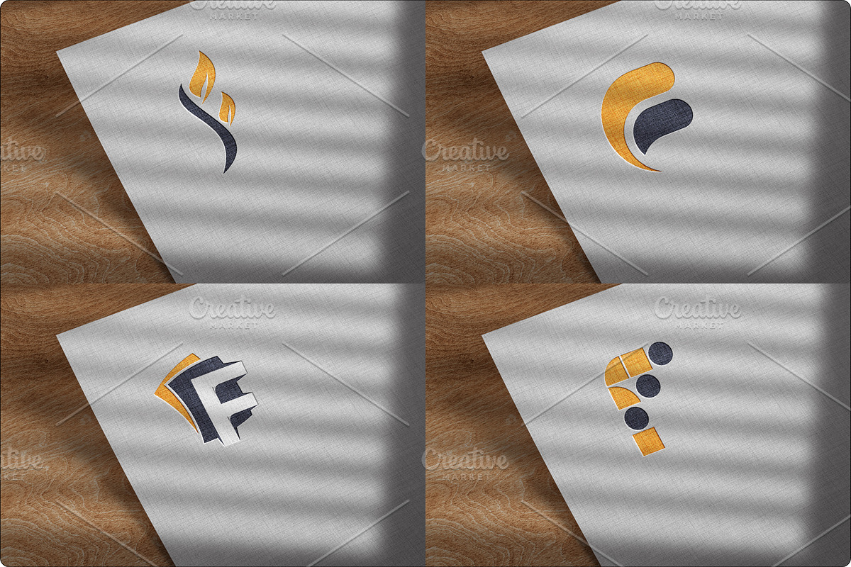 Creative F Letter 4 Icons Logo Set, a Branding & Logo Template by DesignBox (Photo 1 of 5)