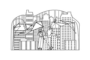 network smart city urban development, a Person Illustration by pikepicture