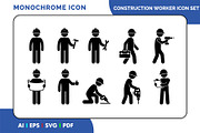 Construction Worker Icon Set, a Solid Icon by Fontmine Studio (Thumbnail 1 of 3)