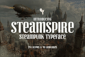 Steamspire - Steampunk Font, a Serif Font by HipFonts