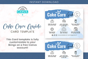 Cake Care Guide Editable Template