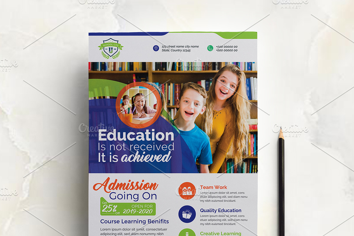 School Flyer, a Flyer Template by Cristal Pioneer