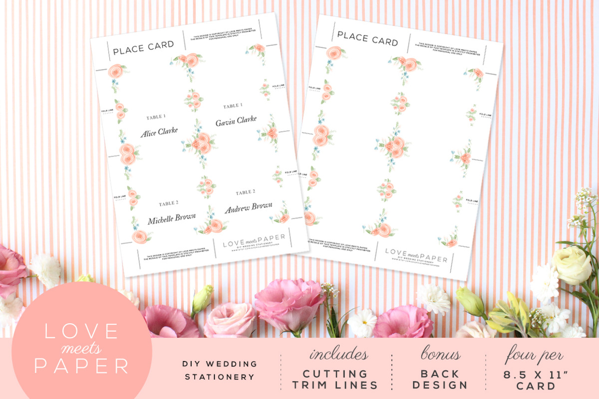 Table Name Place Card PC2019, a Card Template by Love Meets Paper (Photo 2 of 2)