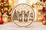 Christmas Reindeer Round Wood Sign, an Object Graphic by OK Design (Thumbnail 3 of 3)