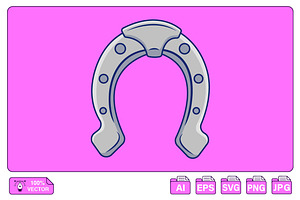 Horse Shoe Cartoon Vector Icons, an Object Illustration by Artstorystudio