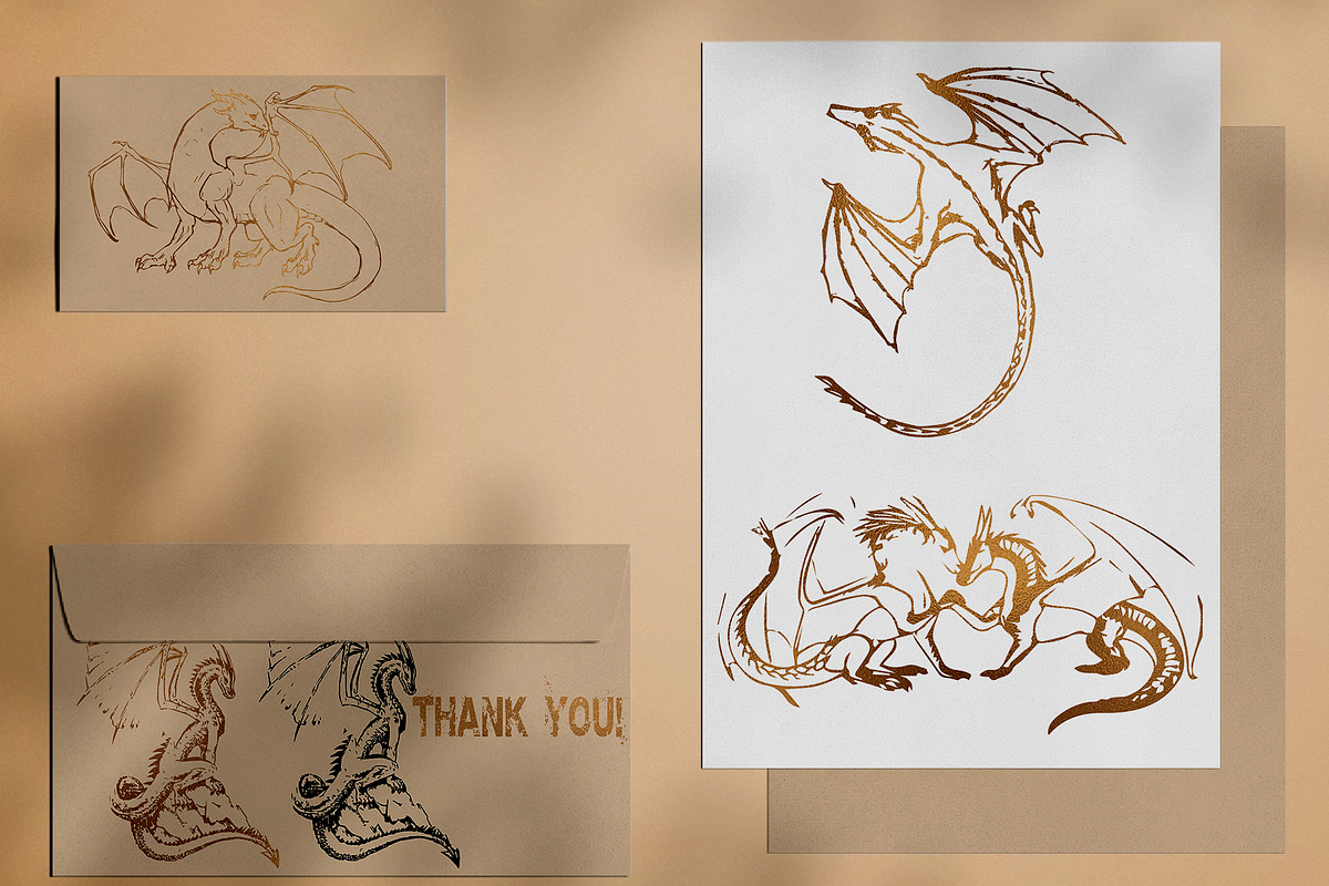 18 dragons hand drawn vector, an Animal Illustration by AnastasiyaOleynik (Photo 5 of 5)