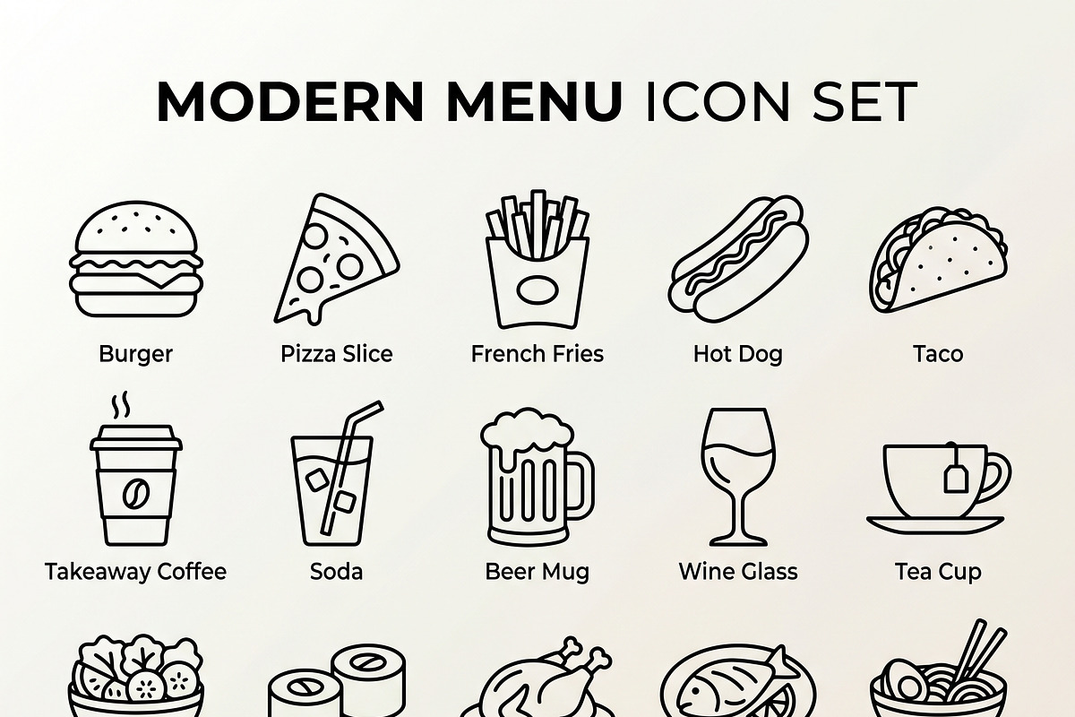 Vector Bundles Kitchen Outline Icons, an Outline Icon by adenpinkstore (Photo 7 of 10)