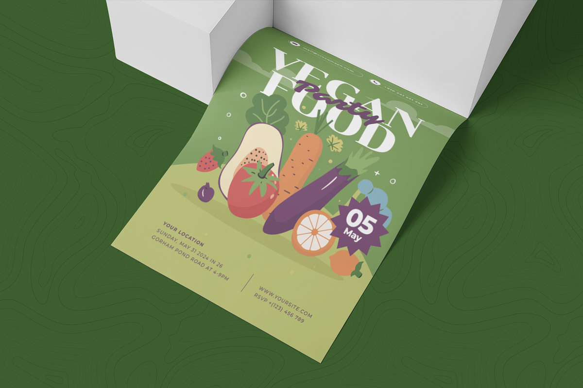Vegan Food Flyer, a Flyer Template by Esensifiksi.studio (Photo 2 of 2)