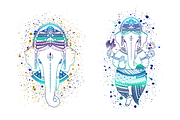 Shri Ganesha. Watercolor, gold, ink., a Decorative Illustration by Marina Demidova (Thumbnail 4 of 5)