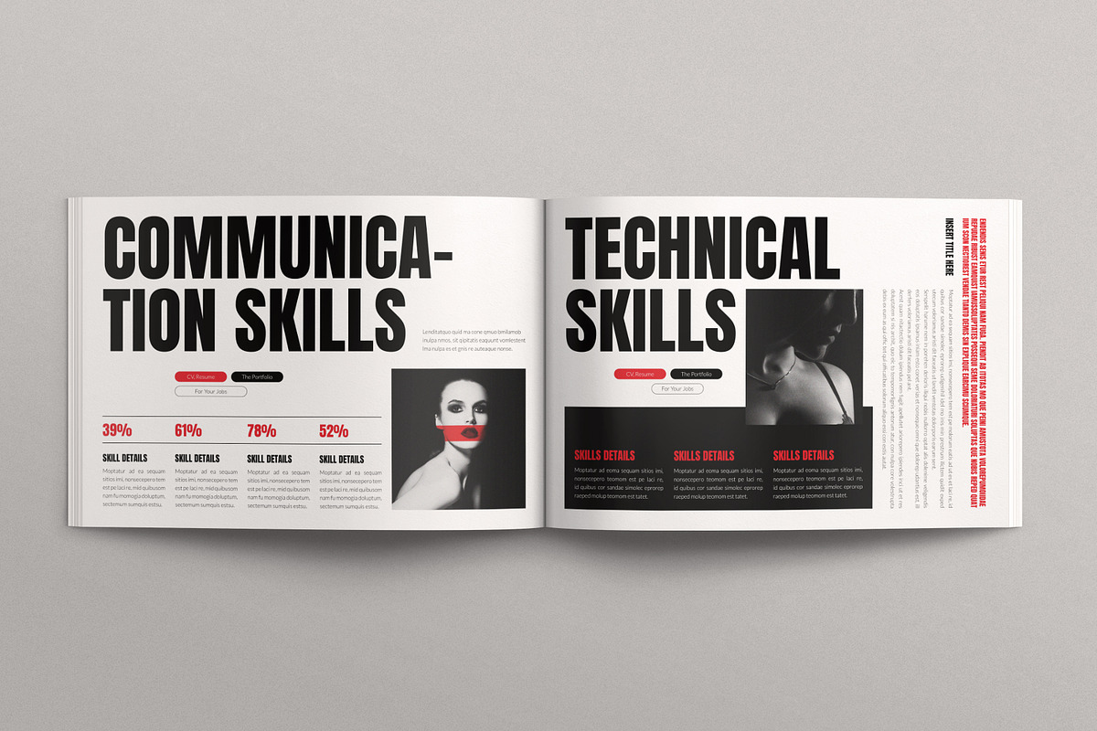 Resume/CV Portfolio Layout Template, a Resume Template by E-Type (Photo 4 of 6)