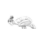 Sketchy yoga poses illustration set, an Illustration by RasterBird (Thumbnail 6 of 12)