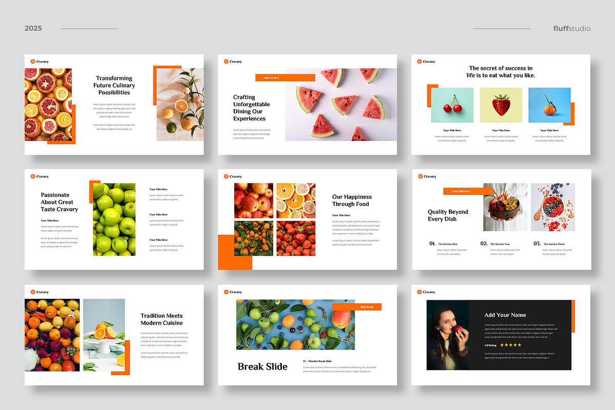 Food & Restaurant Keynote Template, a Presentation Template by fluffstudio (Photo 3 of 5)