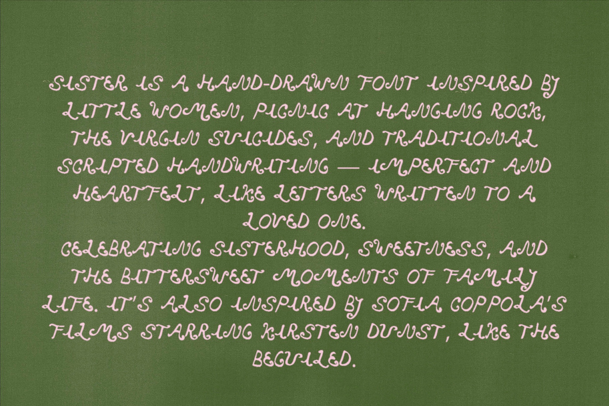 Sister Hand Drawn Font, a Handwritten Font by Madeline ODonoghue Design (Photo 3 of 6)