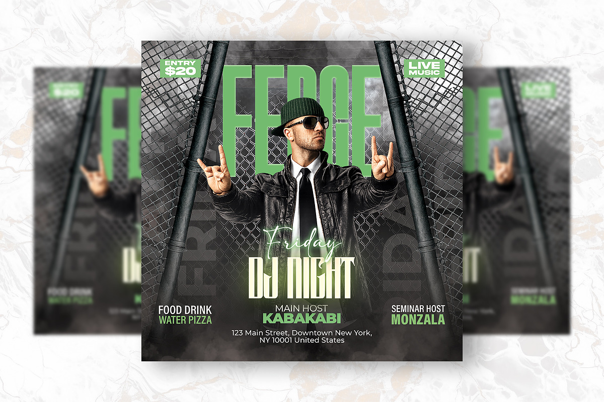 Fence Friday Dj Night Party Flyer, a Flyer Template by Shajib Shikder (Photo 2 of 2)