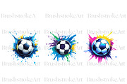 Soccer Ball Splash Clipart, Football, a Sport Illustration by BrushstrokeArtGB (Thumbnail 6 of 9)
