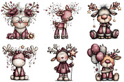 Whimsical New Year Reindeer Clipart, an Illustration by CraftArtStudio (Thumbnail 3 of 6)