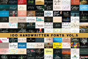100 Handwritten Fonts vol.5