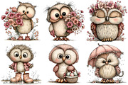 Whimsical Spring Owl Clipart Bundle, an Illustration by DreamPrint404 (Thumbnail 3 of 6)