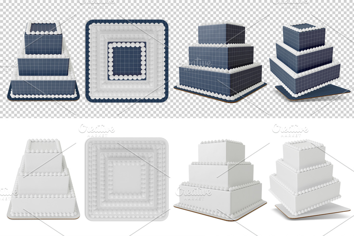 Tiered cake Mockup set. PSD mockup., a Product Mockup by NatalyaZelenova (Photo 2 of 6)