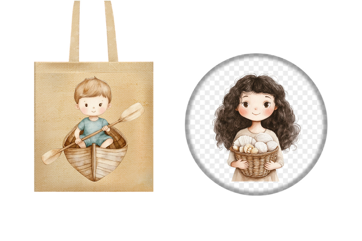 Boho Beach Clipart Coastal Kids, an Illustration by Design Market (Photo 4 of 4)