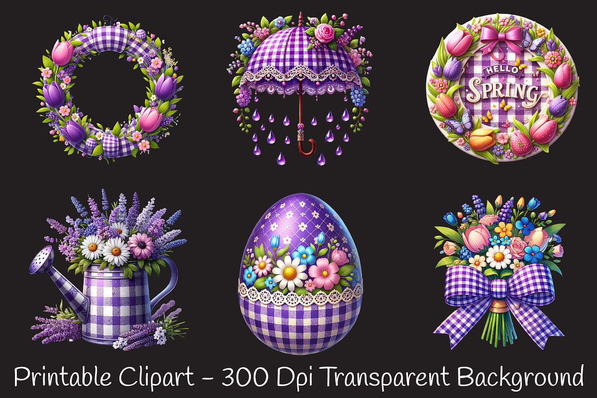 colorful spring clipart, a Seasonal Illustration by RobertsArt (Photo 2 of 7)