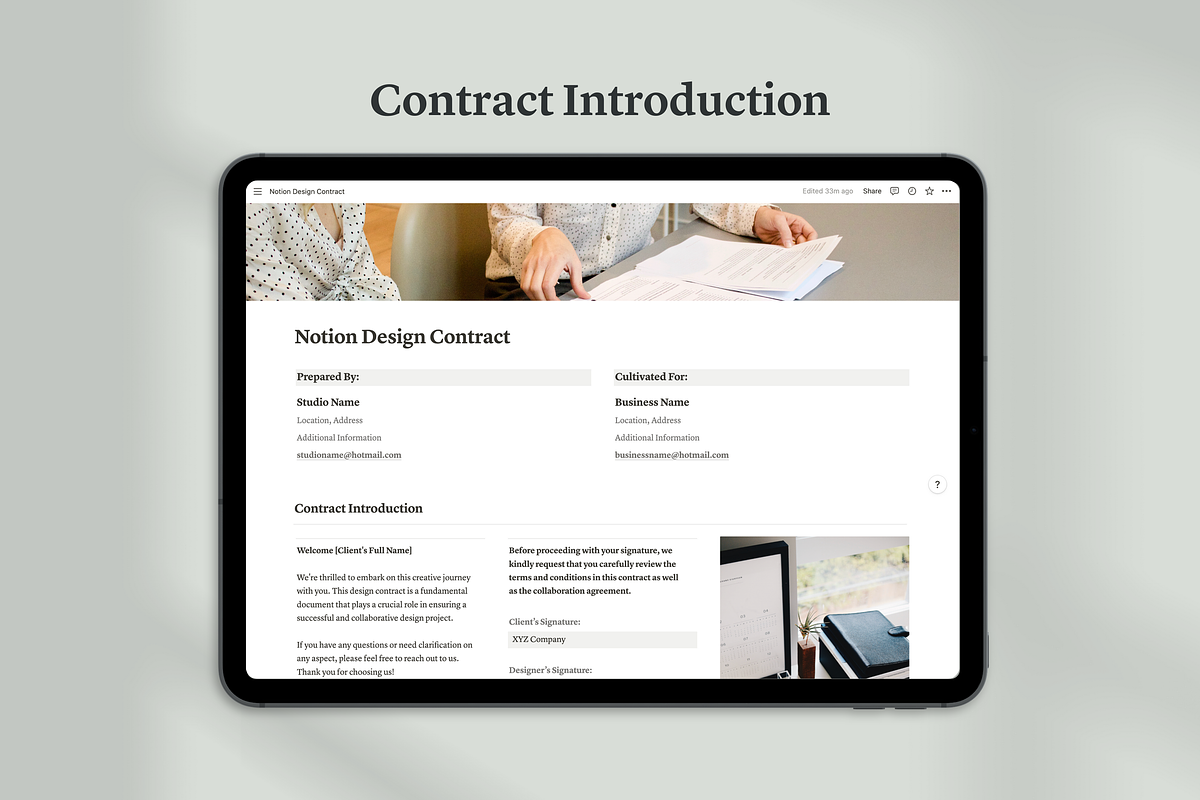 Notion Design Contract Template, a Templates & Theme by Swyn.Studio (Photo 3 of 6)