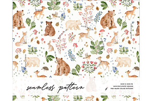 Fall Forest Animals Autumn pattern